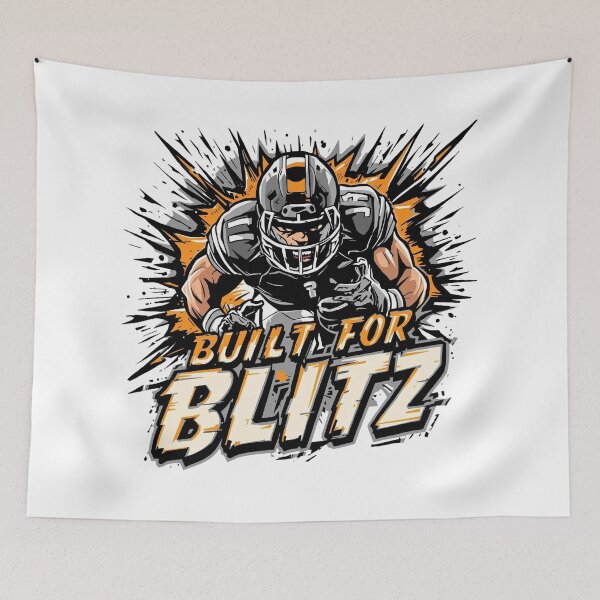 Item preview, Built for Blitz – Football Defense & Speed Graphic Tee designed and sold by RMTrendy.
