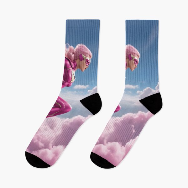 Item preview, Superhero in Pink Flies Through Cloudy Sky designed and sold by Mauswohn.