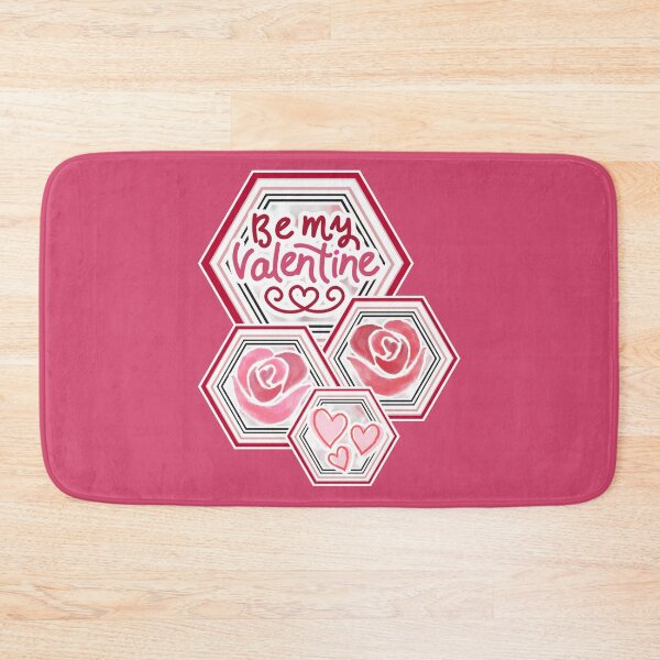 Item preview, Be My Valentine Hexagon Floral Design – Romantic Roses and Hearts for Valentine’s Day Gifts designed and sold by GFamilyC.