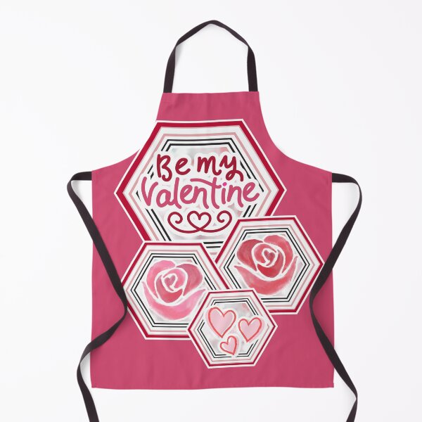 Item preview, Be My Valentine Hexagon Floral Design – Romantic Roses and Hearts for Valentine’s Day Gifts designed and sold by GFamilyC.