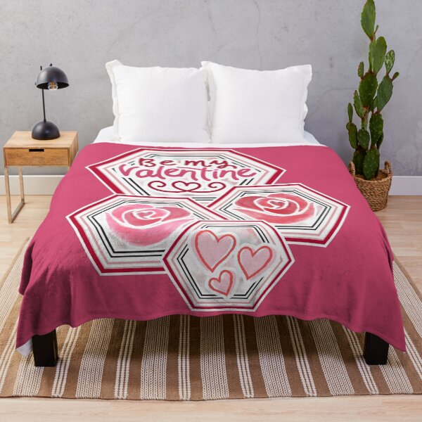 Item preview, Be My Valentine Hexagon Floral Design – Romantic Roses and Hearts for Valentine’s Day Gifts designed and sold by GFamilyC.