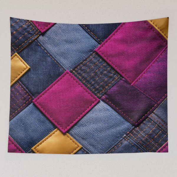 Item preview, Colorful Patchwork Denim Quilt designed and sold by Kaleidoscope Print.