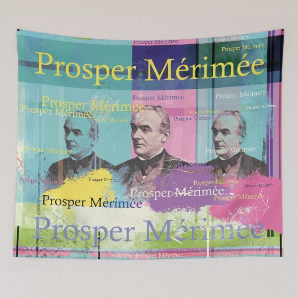Item preview, Prosper Mérimée portrait collage pop art designed and sold by Mauswohn.