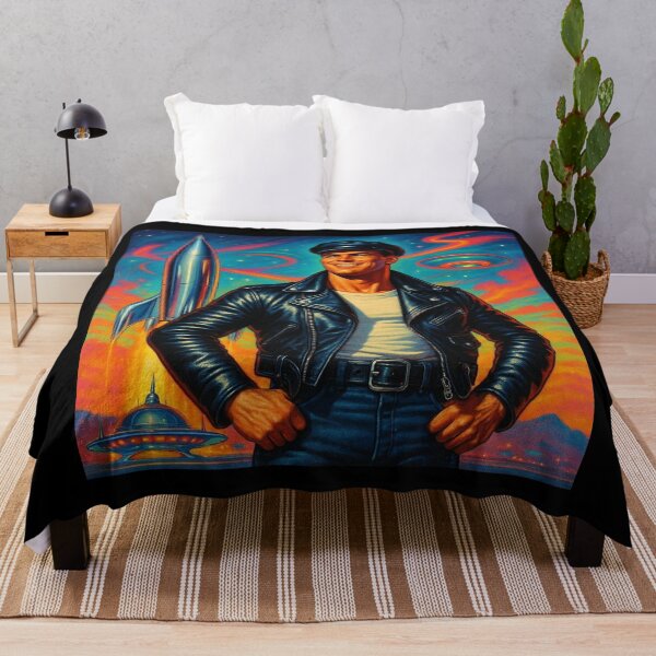 Item preview, Vintage 1950s Rocket Man Gay Leather Biker Pride Graphic Design designed and sold by ItsAKinkThing.