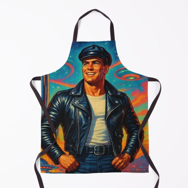 Item preview, Vintage 1950s Rocket Man Gay Leather Biker Pride Graphic Design designed and sold by ItsAKinkThing.
