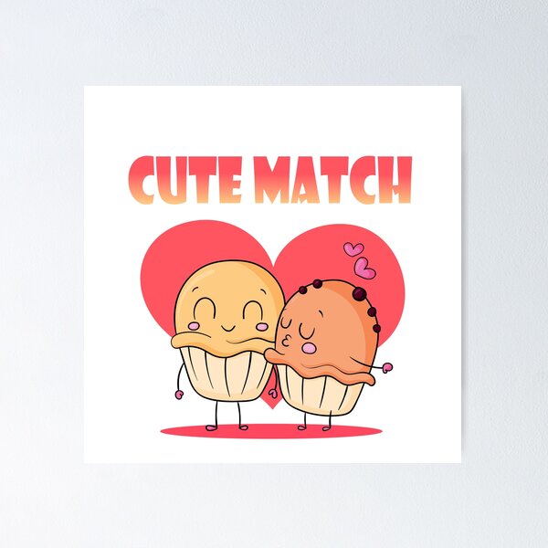Aperçu de l'œuvre Illustration de cupcakes en forme d'allumettes pour la Saint-Valentin – Cadeau de Saint-Valentin pour les couples – Design romantique créée et vendue par FTM10.