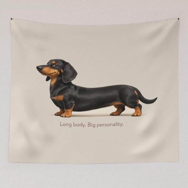 Item preview, Long Body Big Personality Dachshund Dog Art designed and sold by dogmomtees.