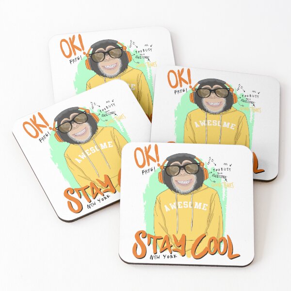 Item preview, Stay Cool Monkey with Headphones Streetwear Illustration designed and sold by Mammu-Fashion.