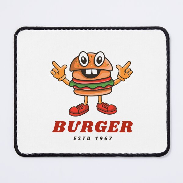 Item preview, Cute Burger Mascot Cartoon – Funny Fast Food Character Design designed and sold by JoyfulLilstudio.