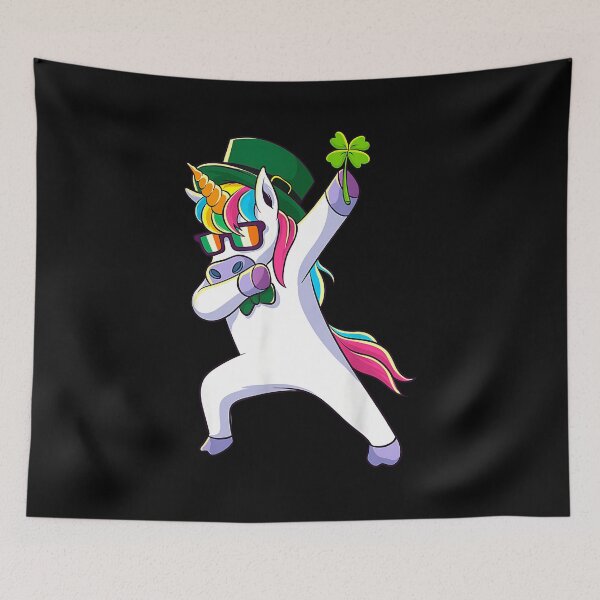 Item preview, St Patricks Day Unicorn Shirt, Dabbing Lepricorn Dab Girls designed and sold by MerchDeviant.