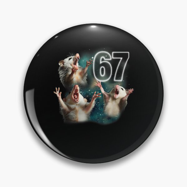 Item preview, Three Opposum Moon 67 Possum Howling Six Seven Weird Meme designed and sold by MerchDeviant.
