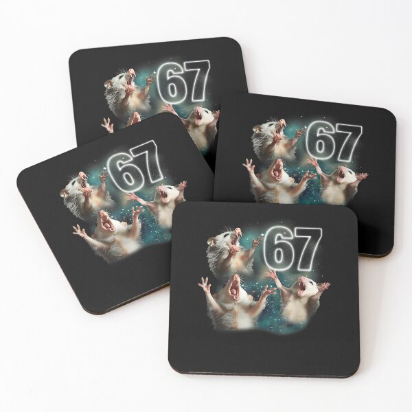 Item preview, Three Opposum Moon 67 Possum Howling Six Seven Weird Meme designed and sold by MerchDeviant.