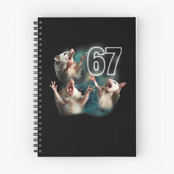 Item preview, Three Opposum Moon 67 Possum Howling Six Seven Weird Meme designed and sold by MerchDeviant.