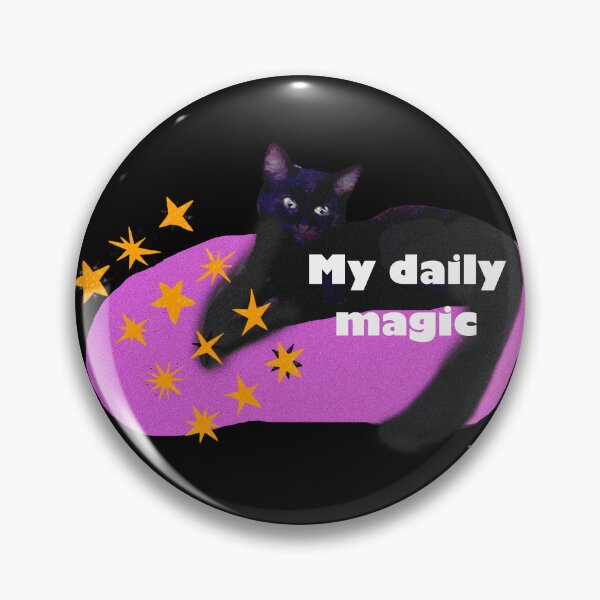 Item preview, My Daily Magic – Black Cat & Stars designed and sold by SlowlyMiracles.