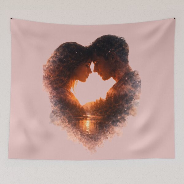 Item preview, Eternal Love – Romantic Double Exposure Couple at Sunset designed and sold by Y-MOONSTAR.