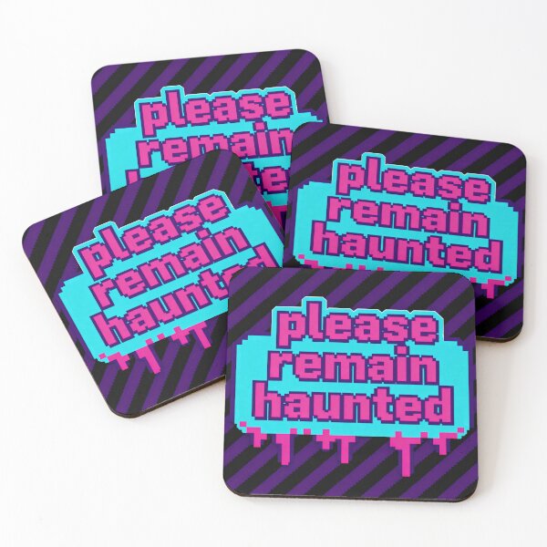 Item preview, Please Remain Haunted - Pixel Text Meme Art designed and sold by PictorialWhimsy.