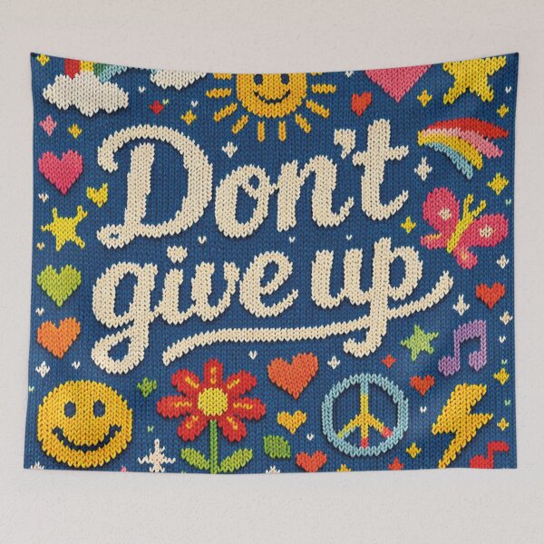 Item preview, Motivational quote "Don't give up" Knit design designed and sold by Mauswohn.