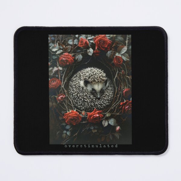 Item preview, Overstimulated – Painterly Hedgehog with Botanical Elements designed and sold by Neurodelic.