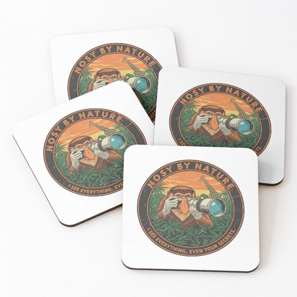 Item preview, Funny Proboscis Monkey Paparazzi – Nosy By Nature Retro 90s Vintage Art designed and sold by FakeJoo.
