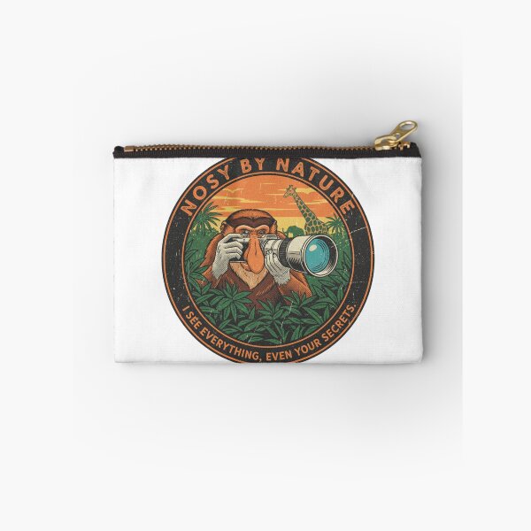Item preview, Funny Proboscis Monkey Paparazzi – Nosy By Nature Retro 90s Vintage Art designed and sold by FakeJoo.