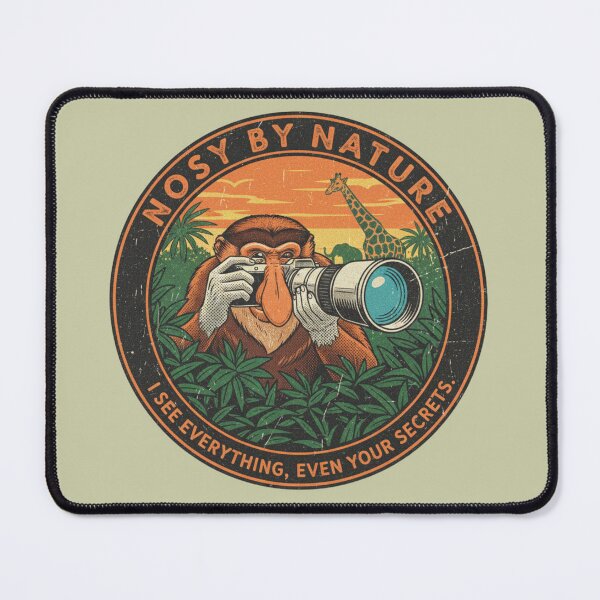 Item preview, Funny Proboscis Monkey Paparazzi – Nosy By Nature Retro 90s Vintage Art designed and sold by FakeJoo.