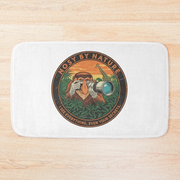 Item preview, Funny Proboscis Monkey Paparazzi – Nosy By Nature Retro 90s Vintage Art designed and sold by FakeJoo.