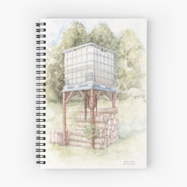 Item preview, A barrel for water supply on iron supports outside in a old village designed and sold by IrinaIkar.