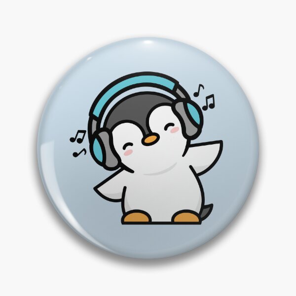 Item preview, Penguin Listening to Music - BLUE designed and sold by missnisa.