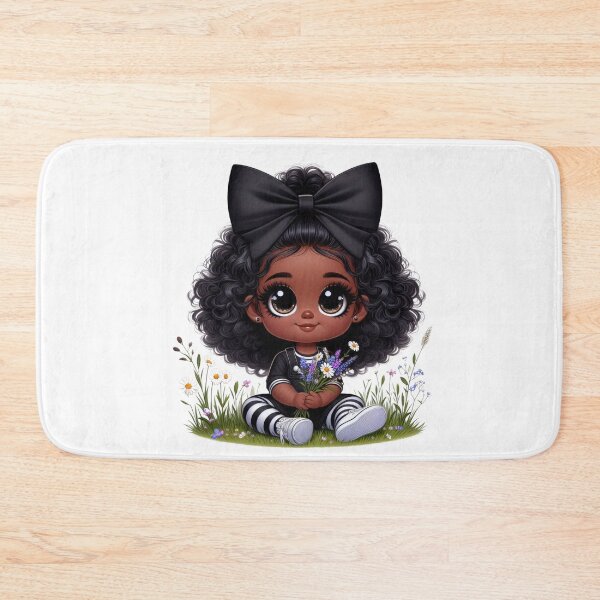 Item preview, Cute Afro Girl with Black Bow | Minimal Black Girl Art designed and sold by Lulunza.