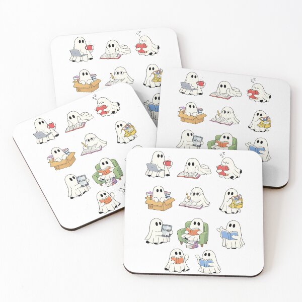 Item preview, 11 Cute Reading Ghosts Sticker Pack | Book Lover Ghost Illustration | Cozy Minimal Art designed and sold by Mahmoud Salah.