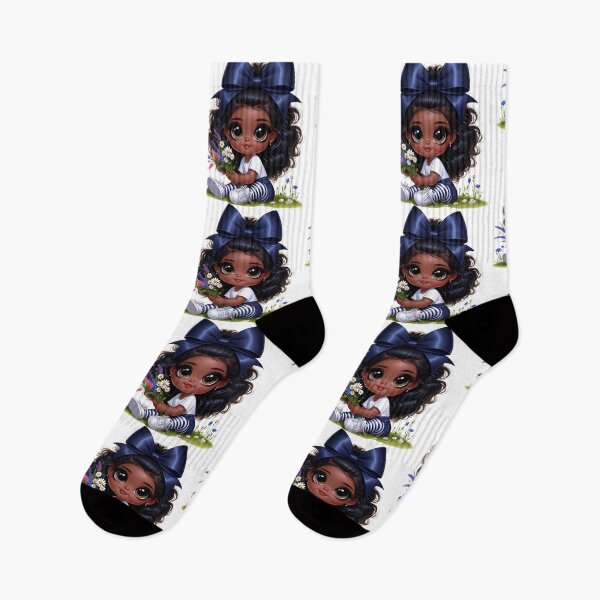 Item preview, Sweet Afro Girl with Blue Bow | Cute Black Girl Illustration designed and sold by Lulunza.