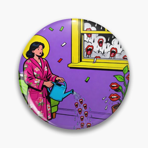 Item preview, Surreal Houseplant Screaming Mouths - Weird Pop Art designed and sold by PictorialWhimsy.