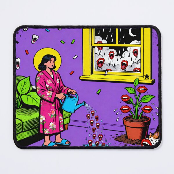 Item preview, Surreal Houseplant Screaming Mouths - Weird Pop Art designed and sold by PictorialWhimsy.