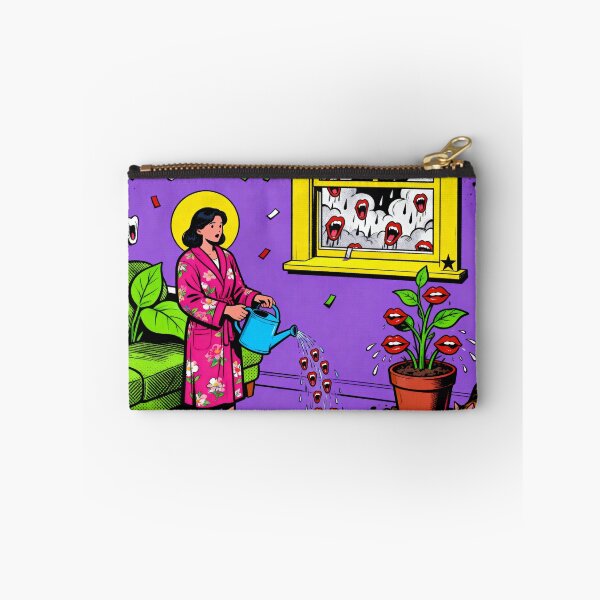 Item preview, Surreal Houseplant Screaming Mouths - Weird Pop Art designed and sold by PictorialWhimsy.