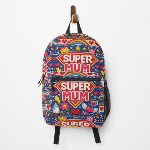 Item preview, Super Mum Hero Design in Knit Look Blue designed and sold by Mauswohn.