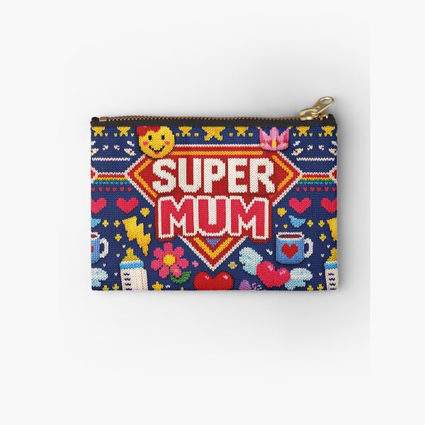 Item preview, Super Mum Hero Design in Knit Look Blue designed and sold by Mauswohn.