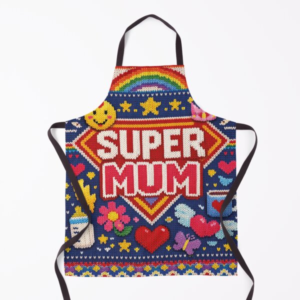 Item preview, Super Mum Hero Design in Knit Look Blue designed and sold by Mauswohn.