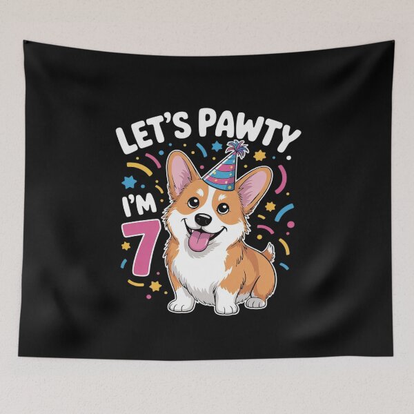Item preview, 7 Years Old Corgi Dog Lover 7th Birthday Party Outfit Kid designed and sold by MarkLeedsArt.