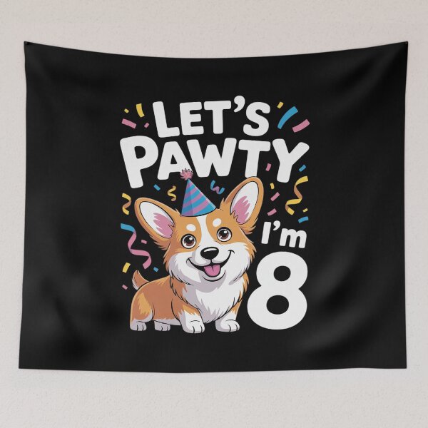 Item preview, 8 Years Old Corgi Dog Lover 8th Birthday Party Outfit Kid designed and sold by MarkLeedsArt.