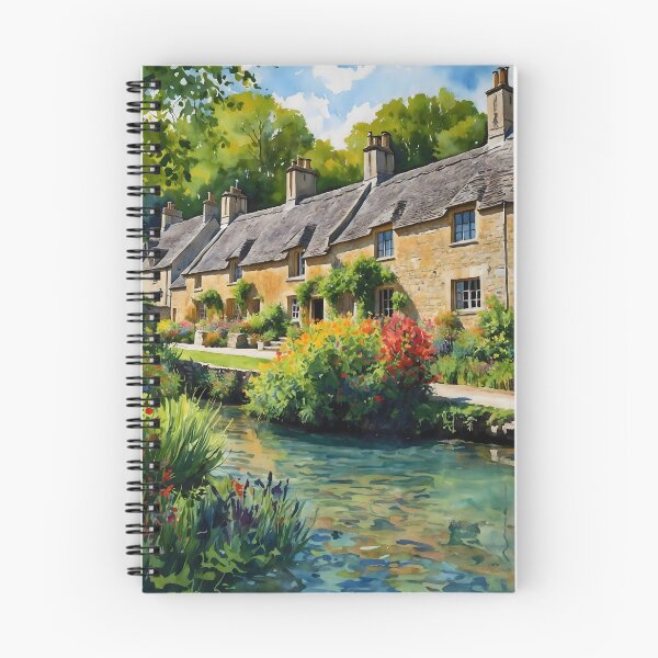 Artikelvorschau, Bibury Village, England, Sommer – Impressionistische englische Landschaftsmalerei entworfen und verkauft von PatternStar.