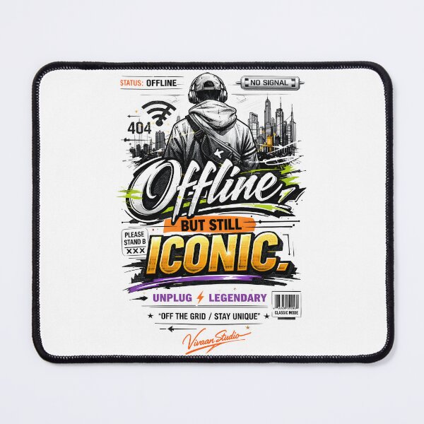 Item preview, Offline But Still Iconic Urban Streetwear Gamer Aesthetic - Digital Detox Motivation Quote Graphic Art by Vivaan Studio designed and sold by Vivaan Studio.