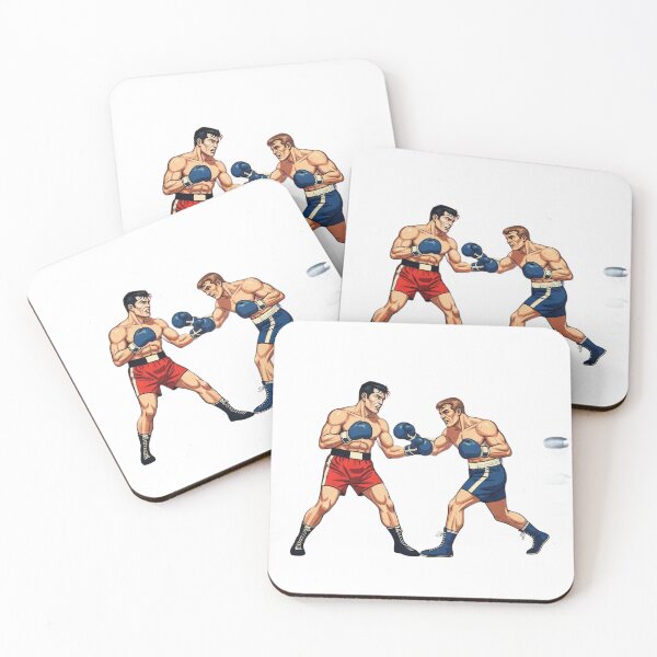 Item preview, Boxer wearing red shorts and blue gloves throwing a punch at his opponent designed and sold by VerizalShop.
