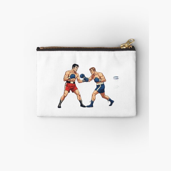 Item preview, Boxer wearing red shorts and blue gloves throwing a punch at his opponent designed and sold by VerizalShop.