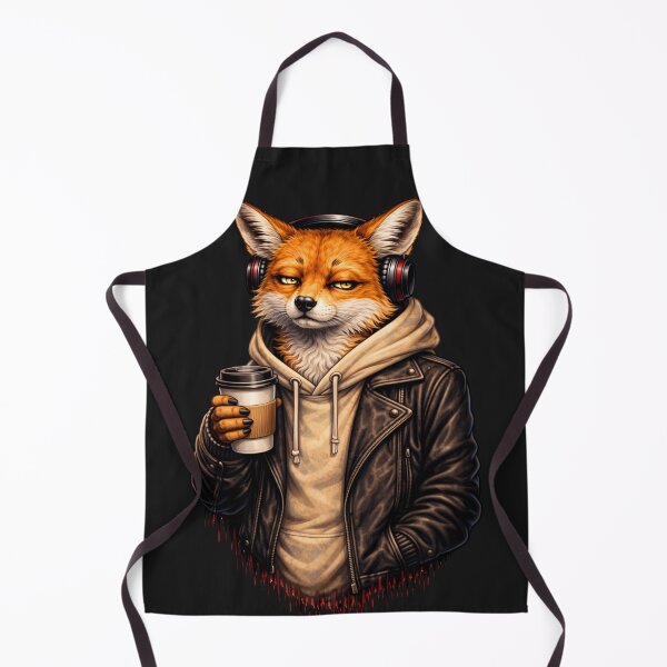 Item preview, Sarcastic Fox Drinking Coffee – Chill Morning Streetwear Animal Art designed and sold by ColorSplash123.