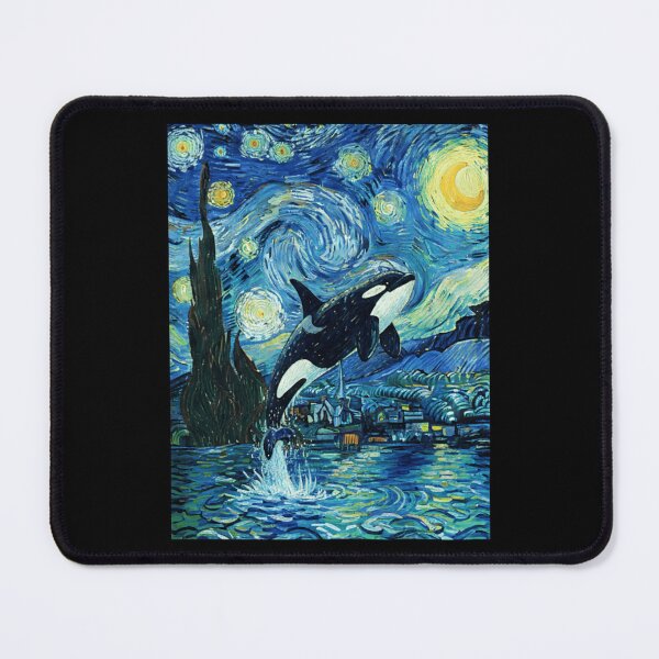 Item preview, Starry Night Orca Ocean Wildlife Painting I designed and sold by Lemon Pepper.