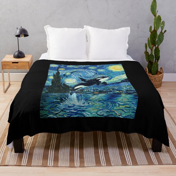 Item preview, Starry Night Orca Ocean Wildlife Painting I designed and sold by Lemon Pepper.