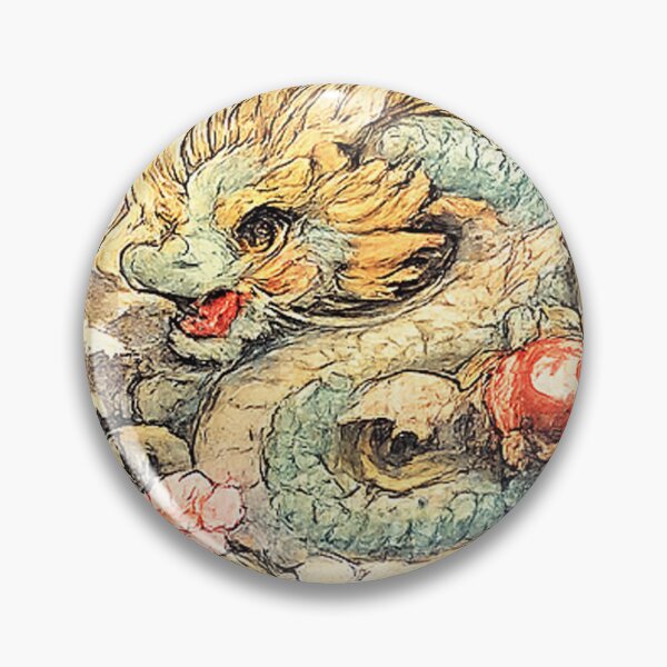Item preview, Japanese dragon with sakura – lucky dragon in watercolor & vintage look designed and sold by Kallandra.