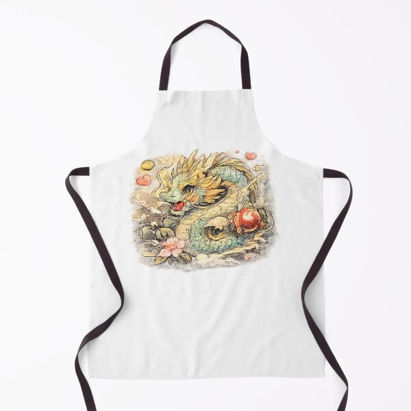 Item preview, Japanese dragon with sakura – lucky dragon in watercolor & vintage look designed and sold by Kallandra.