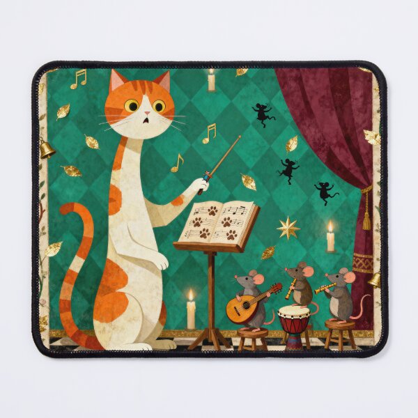 Artikelvorschau, Mittelalterlicher Katzenorchesterdirigent – Lustige Handschriftenkunst entworfen und verkauft von PictorialWhimsy.