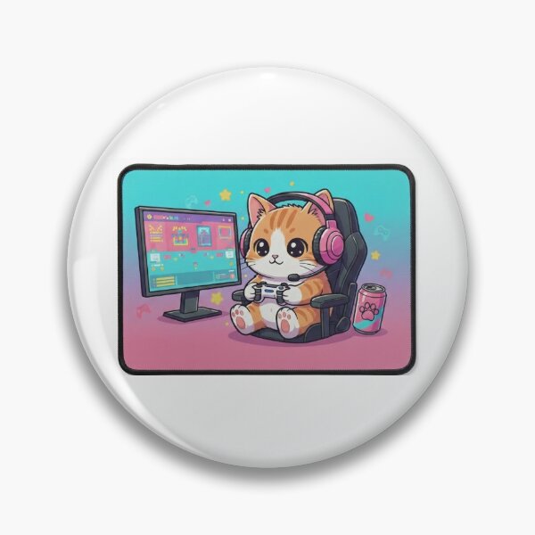 Item preview, Cute Kawaii Gamer Cat with Headphones Sticker designed and sold by NoheParra.